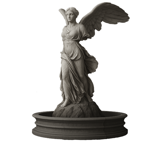 Statue représentant un ange sur la place de l'europe de Monpellier